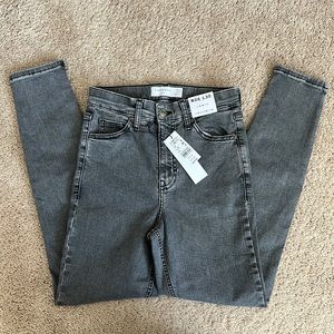NWT Topshop Jamie Grey High Waist Skinny Jean 26